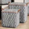 Storage Boxes Bins Houndstooth Clothes Quilt Container Organizers with Handle Fabric Bags Lids for Bedroom Closet Wardrobe 230817