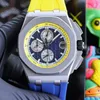 Audemap Watch AP hareketi Temiz Faktor Kuvars Erkekler Bilek Swatch 42mm Business Wristwatch Paslanmaz Çelik Kılıf Tasarımcısı İş Bilekliği Montre de Luxe