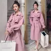 Trench femminile 2023 Sproce casual primaverile cappotto a vento Lady Long Double Breasted Street Fashion Outwear Fashion Fashion