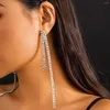 Dangle Earrings Vintage Luxury Full Rhinestone Long Tassel Drop Women Wedding Bridal Creative Hanging Y2K Jewelry Accessories