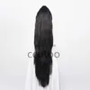 Perucas sintéticas CCUTOO Valorante Sage Cosplay Wig Long Black Women Wig com rabo de cavalo removível Halloween resistente ao calor sintético HKD230818