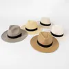 Boinas 2023 Summer Panamá Sombrero de paja 60cm Hombres Mujeres Faíz de la moda Corejas Sunshade Sunshade al aire libre Jazz