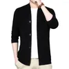 Men's Sweaters Women Cardigan Jacket Stylish Versatile Knitted Single-breasted Solid Color Top For Middle-aged Young People