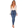 Jeans féminins automne 2021 plus pantalons de pieds minces de taille pour femmes avec taille haute et jeans multiduison