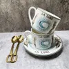 Mokken Aankomst Top Grade Bone Porselein Coffee Cups Vintage Ceramic Onglazed Advanced Tea and Saucers Sets Luxury cadeaus 230817