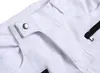 Jeans da uomo Punk da uomo con cerniera Hip Hop Slim Fit bianco da bici elastico in denim diviso pantaloni in cotone moda casual da jogging abbigliamento maschile 230817