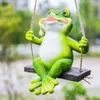 Garden Decorations Creative Cute Frogs Cat Dog Harts Lying Santa Claus Staty Hang On Tree Decorative Pendant Indoor Outdoor Decor Ornament 230818