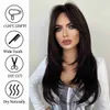 Synthetic Wigs Long Black Straight Wavy Wig with Bangs for Women Natural Heat Resistant Synthetic Wigs Party Daily Use Natural Fake Hair HKD230818