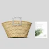 Totes Fashion Diamonds Handle Rattan Basket Bag Wicker Woven Women Handbags Causal Summer Beach Large Bucket Bags Big Bali Straw Purse HKD230818