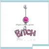 Navel Bell Button Rings Sierpink Y Crystal Body Piercing Surgical Belly Ring Jewelry Bar Fgjat Ajd Drop Delivery Dhxag