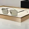 Rectangle Rimless Sunglasses Gold Brown Gradient Men Summer Sunnies gafas de sol Sonnenbrille UV400 Eye Wear with Box