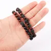 Bijoux de bracelet élastique en pierre en pierre de tigre rouge naturel de haute qualité.
