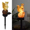 Intelligent Light Control no solo Garden Solar Squirrel Yard Decoration com grande visibilidade