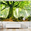 Tapestres de tapeçaria da floresta natural hippie grande bela paisagem árvore cachoeira parede pendurada boêmia mandala tapeçarias de arte decoração de parede r230817