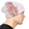 Beretten Rose Gold Hamsa Bonnet Hat Breien hoeden Men vrouwen coole unisex geometrie fatima warme winterbeanies cap