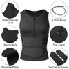 Taille ventre Shaper hommes corps Shaper taille formateur néoprène combinaison de sauna sweat gilet perte de poids chemise graisse entraînement débardeurs avec double fermeture éclair 230818