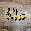 Candle Holders Candle Holder Black Music Note Wall Sconce Candlestick Decorative Ornaments Metal Modern Home Decoration Accessories 230817