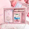 Blocs de notas Creative Sakura Series Notebook Gift Box Set de papelería Kawaii Pink Diary Book Journals Agenda Planner Washi Tape Exquisite 230818