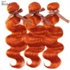 Blonde orange brésilien Brésil Wave Hair tisser les paquets orange vague de corps humain extension de cheveux humains 8-28 pouces 100% Remy Hair Livraison gratuite