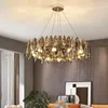 Kroonluiers luxe LED Wave Crystal plafond kroonluchter hanglampen Luster Suspension Luminaire voor levende eetkamer slaapkamerverlichting