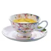 Kupalar 220ml Fine Bone China Vintage Çay Kupası Seti Set Set Porselen Kahve Cafeteira ve 230818