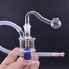 10pcs Femelle Femed Huile Burner Bong Recycleur Recycler Catcher Catcher Pipe d'eau Dab Bongs Pipe de fumeurs à la main avec tuyau de brûleur en verre mâle et tube en silicone