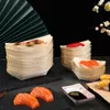 Dinnerware Sets Wooden Kayak Disposable Sushi Boat Container Sashimi Tray Serving Charcuterie Cones