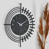 Zegarki ścienne Muyika Metal Black Clock Specjalny projekt cichy mechanizm płynący do domu domowy salon i dekoracja