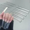 FALSE NAILS NON C-CURVE 2XL Lång Akryl Flat Square Nail Tips Transparent Coffin Straight Half Cover Tip Manicure Tool