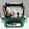 Professionele make -upkunstenaar reiskoffer, heldere waterdichte cosmetische organisator tas, make -upborstel met grote capaciteit, volledig open gemakkelijk toegankelijk, met verstelbare scheiders