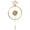 Wall Clocks Bedroom Luxury Clock Design Art Cute Pendulum Golden Korean Large Girls Hands Horloge Murale Home Furniture