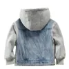 Jackets Jacket Childen Jacket Moda Patchwork Design Kids Causal Buttled Jean por 413 anos meninos Cowboy Outwear 230818