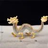 Objets décoratifs Figurines Ornements de dragon chinois peinture de couleur artisanale incrustée de diamants à la maison et à la décoration de bureau Souvenir Collectez des cadeaux 230817