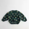 Pullover 3473C Sweter dla dzieci 2022 Autumn and Winter Polka Dot Printed Boy's Poseet dzianin Exotic Retro Girl's Sweter x0818
