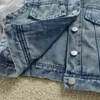 Jackets Jacket Childen Jacket Moda Patchwork Design Kids Causal Buttled Jean por 413 anos meninos Cowboy Outwear 230818