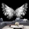 Tapestries Garge Angel Wings Tapestry Hippie Feather الخلفية الخلفية الفنية الجدار المعلقة السجاد منزل الديكور الجدول