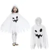 Cosplay Halloween Costume Carnaval Cape avec Capuche Fantôme Blanc pour Filles Enfants Princesse Elf Party 230818