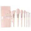 Escovas de maquiagem 11pcs com sacolas ferramentas rosa Defina produtos de beleza