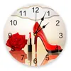 Wanduhren Nagellack Lippenstift Uhr Wohnzimmer Wohnzimmer Große runde stumme Quarztisch Schlafzimmer Dekoration Uhr Uhr