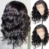 Front lace synthetic fiber wig, women's long curly hair, freely split black wavy curly false headband 230818