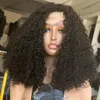 Glueless 100％Human Hair Afo Kinky Curly 3B 3c 360 Lace Frontal Wigs for黒人女性200デンシーナチュラル13x6レースフロントウィッグ