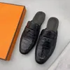 Mocassini da uomo in vera pelle da ufficio scarpe eleganti da lavoro Uomo mezzo trascinando i piedi di una persona pigra Oxfords Brand Party Casual Walking Flats Taglia 38-45