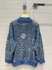 Vestes pour femmes Automne-Hiver manteau à paillettes en écailles de poisson chatoyantes !Conception de double fermeture à glissière en tricot pilote de broderie lumineuse 230817