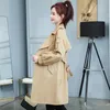 Trench Coats Fashion Fashion Double Breasted Belt Long Windbreaker Vêtements 2023 Spring Automn Couleur solide Tops Femelle FP109