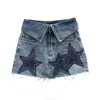 Skirts Womens Star Patch Denim Harajuku Korean Casual Chic Fashion Girls Y2k Summer Kawaii Aline Mini Jeans Skirt P1045 230817