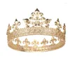 Clips de cheveux King's Gold plaqués rond Crown Queen's Metal Tiara Party Party Party Accessoires