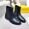 Fendyity Sonbahar/Kış Fendyity Boots Kısa En Yüksek kaliteli Kadın Moda Vintage Tasarımcı Düşük Topuk Martin Boot Siyah Deri Güzel İş Botss