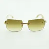 Nytt tillbehör naturligt avfasade buffs solglasögon 0286o med ny hårdvara och vita buffelhorn benstorlek: 56-18-140 mm