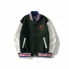 A Bathing Ape Autumn New Men's Embroidered Fabric Color Matching Leather Sleeve Baseball Jacket jacket Bathing Ape Hooded