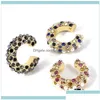 Hoop Huggie Jewelryfashion Orer Pearl Piccole orecchini per donne Trendy Punk Gold Gioielli in cristallo rotondo No Piercing Hie Dropliv Dh0il